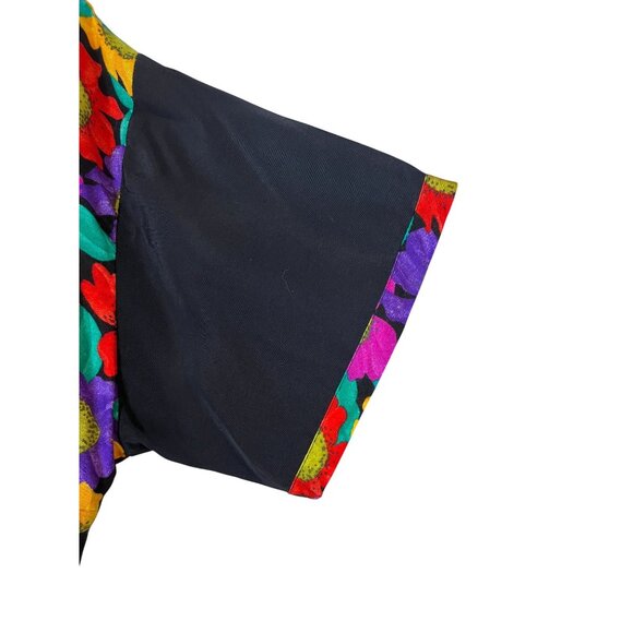 Cristina Retro Floral Shirt M Chic Mod Shorts Preppy Mod Colorful 70s - Picture 10 of 14